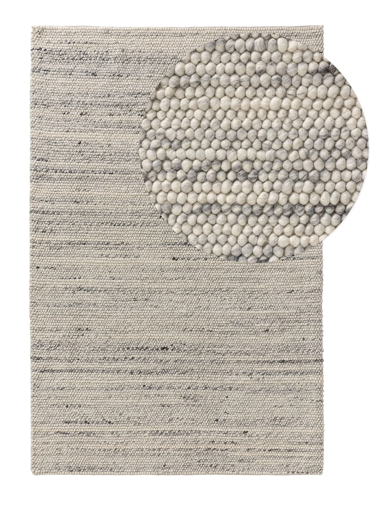 Orbis Natural – Handmade Geometry Rug in Light Grey | Wool & Polyester | Perfect for Bedroom, Living room and Hallway | Haus of Weaves