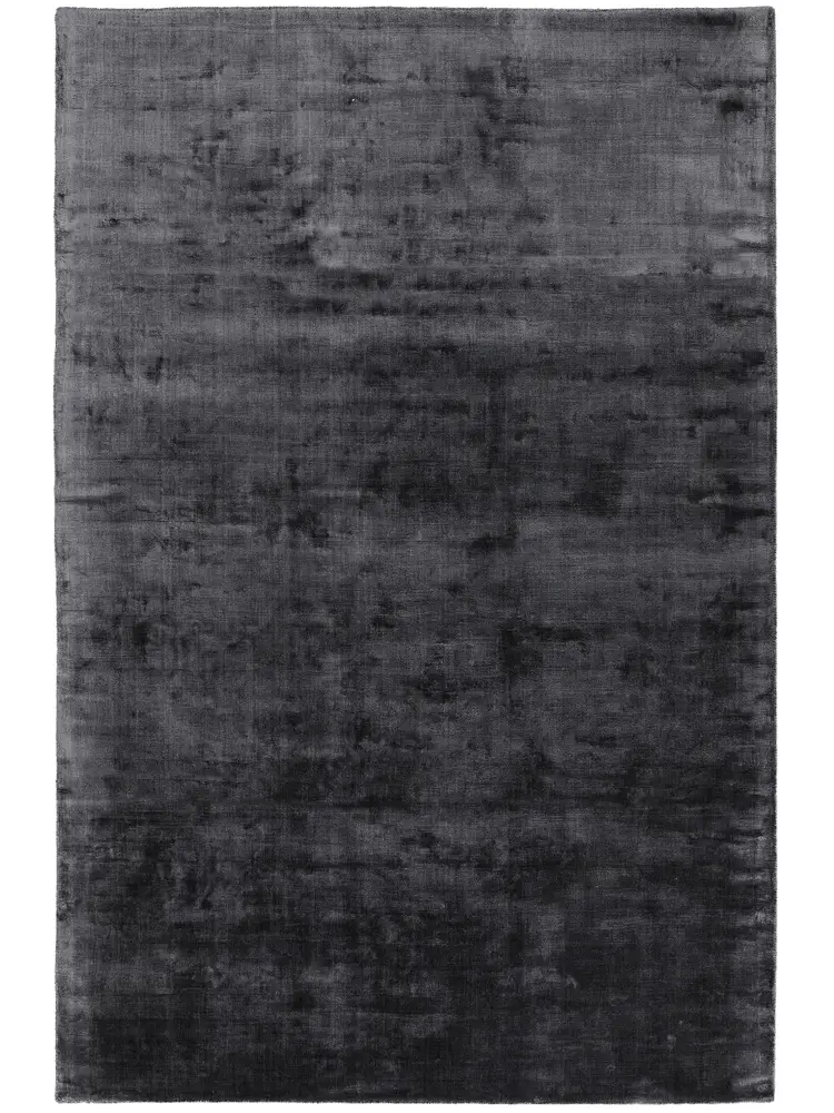 Midnight Charcoal – Handmade Abstract Area Rug in Deep Grey | Viscose | Perfect for Bedroom, Living room and Hallway | Haus of Weaves