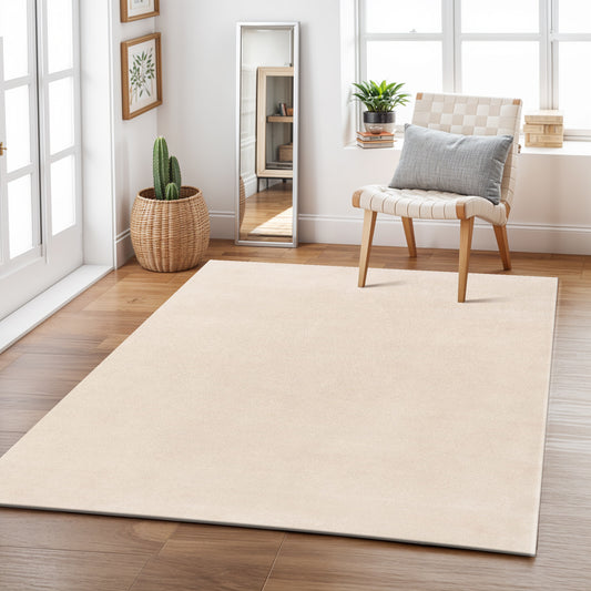 Cloud Nine – Handmade Solid Area Rug in Prisitine Creame | Wool | Perfect for Bedroom, Living room and Hallway | Haus of Weaves