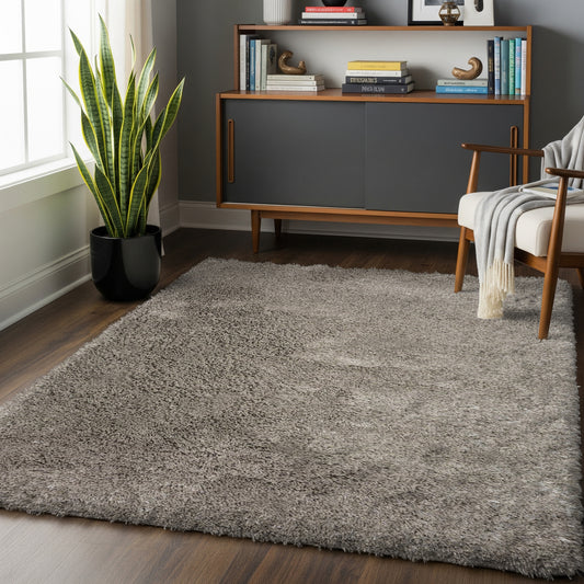 Desert Dune – Handmade Shaggy Area Rug in Medium Taupe | Polyester | Perfect for Bedroom, Living room and Hallway | Haus of Weaves