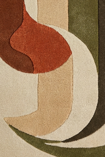 Arch Flow – Rust & Olive Organic Abstract Area Rug | Haus of Weaves