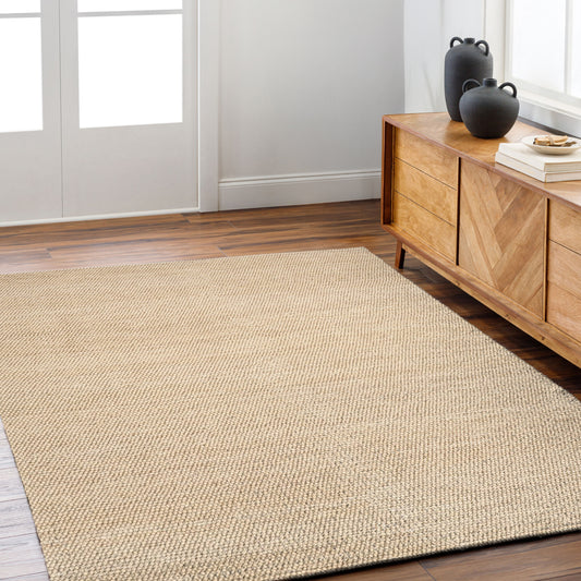 Sahara Whisper – Handmade Contemporary Area Rug in Warm Beige | Wool & Polyester | Perfect for Bedroom, Living room and Hallway | Haus of Weaves