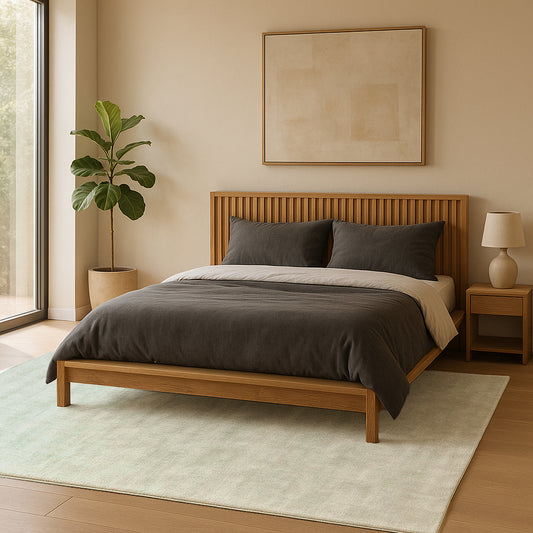 SAGE SERENITY – Handmade Solid Area Rug in Sage Green / Mint Green | Viscose | Perfect for Bedroom, Living room and Hallway | Haus of Weaves