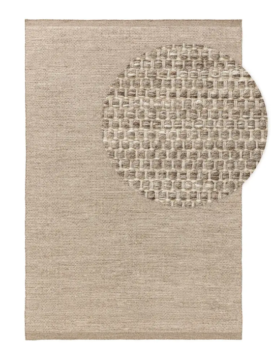 Cellular Earth – Handmade Geometry Rug in Brown/Taupe | Wool & Cotton | Perfect for Hall / Entrance, Bedroom, Living room | Haus of Weaves