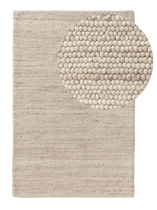 Orbis Warm – Handmade Geometry Rug in Beige/Cream | Wool & Polyester | Perfect for Bedroom, Living room and Hallway | Haus of Weaves