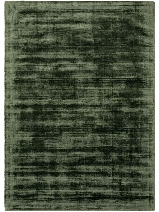 FOREST DEPTHS – Handmade Solid Area Rug in Forest Green / Moss Green | Viscose | Perfect for Bedroom, Living room and Hallway | Haus of Weaves