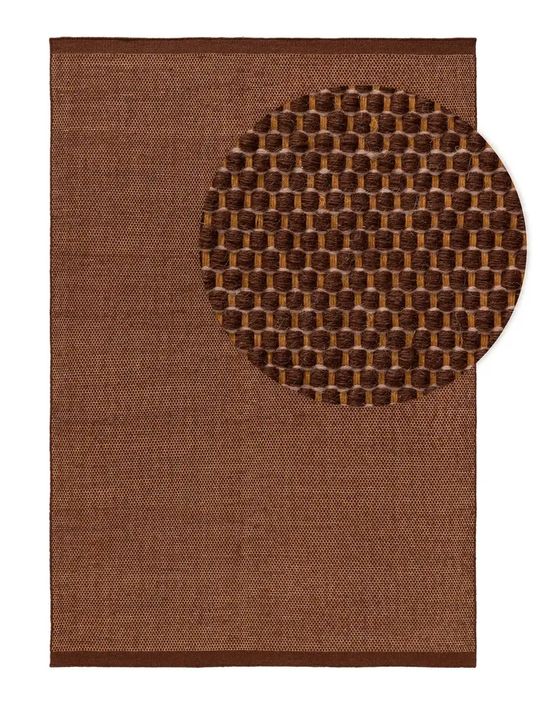 Cellular Brown – Handmade Geometry Rug in Brown | Wool & Cotton | Perfect for Bedroom, Living room and Hallway | Haus of Weaves