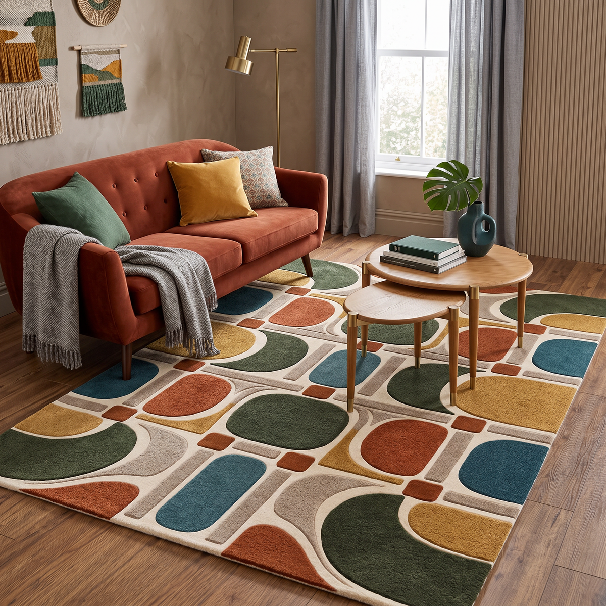 Arcade Mosaic – Retro Geometric Multicolor Area Rug | Haus of Weaves
