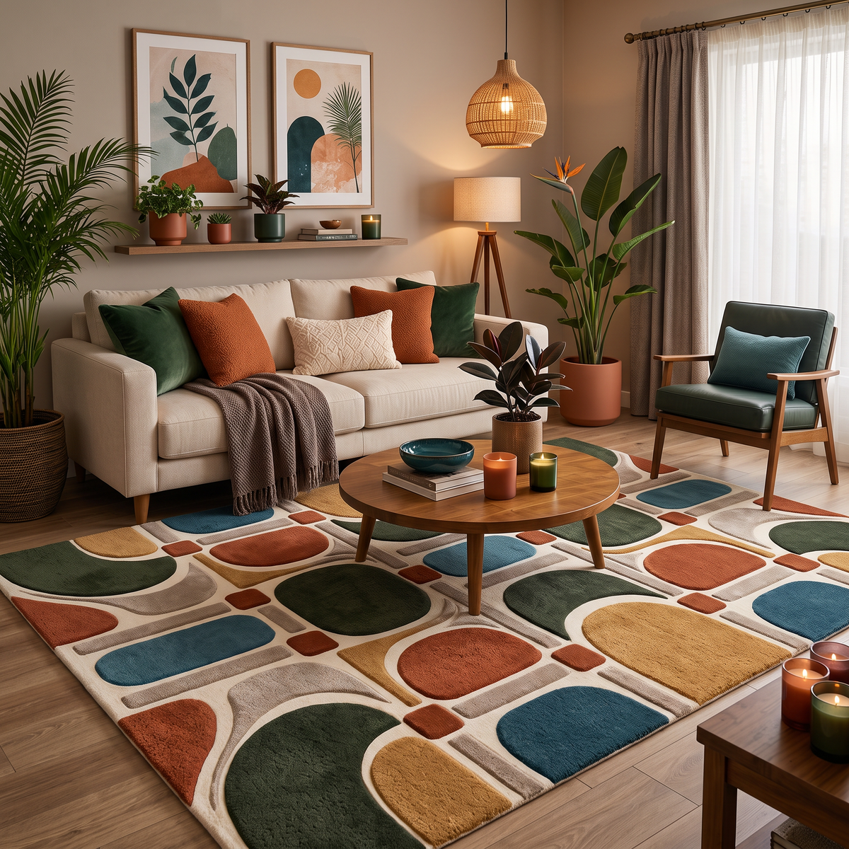 Arcade Mosaic – Retro Geometric Multicolor Area Rug | Haus of Weaves