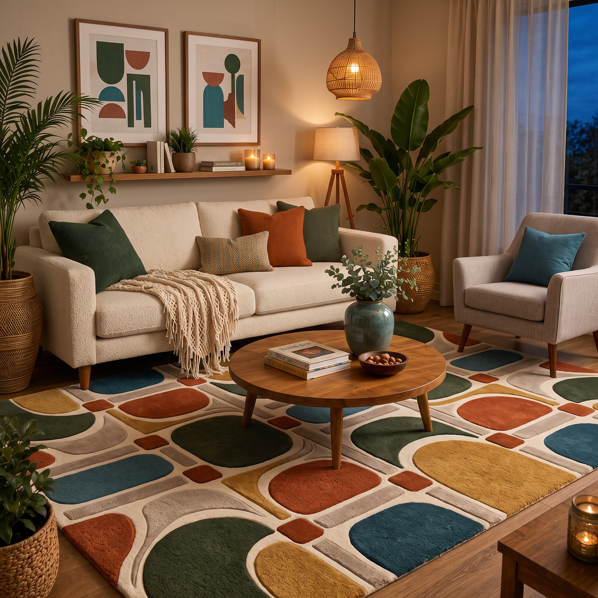 Arcade Mosaic – Retro Geometric Multicolor Area Rug | Haus of Weaves
