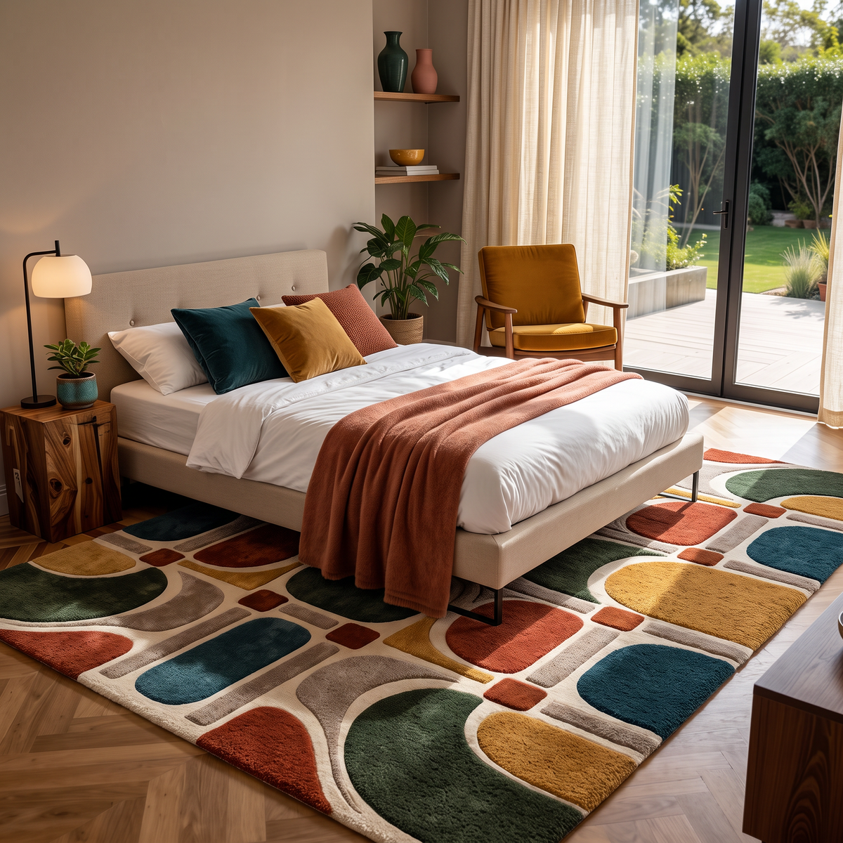 Arcade Mosaic – Retro Geometric Multicolor Area Rug | Haus of Weaves