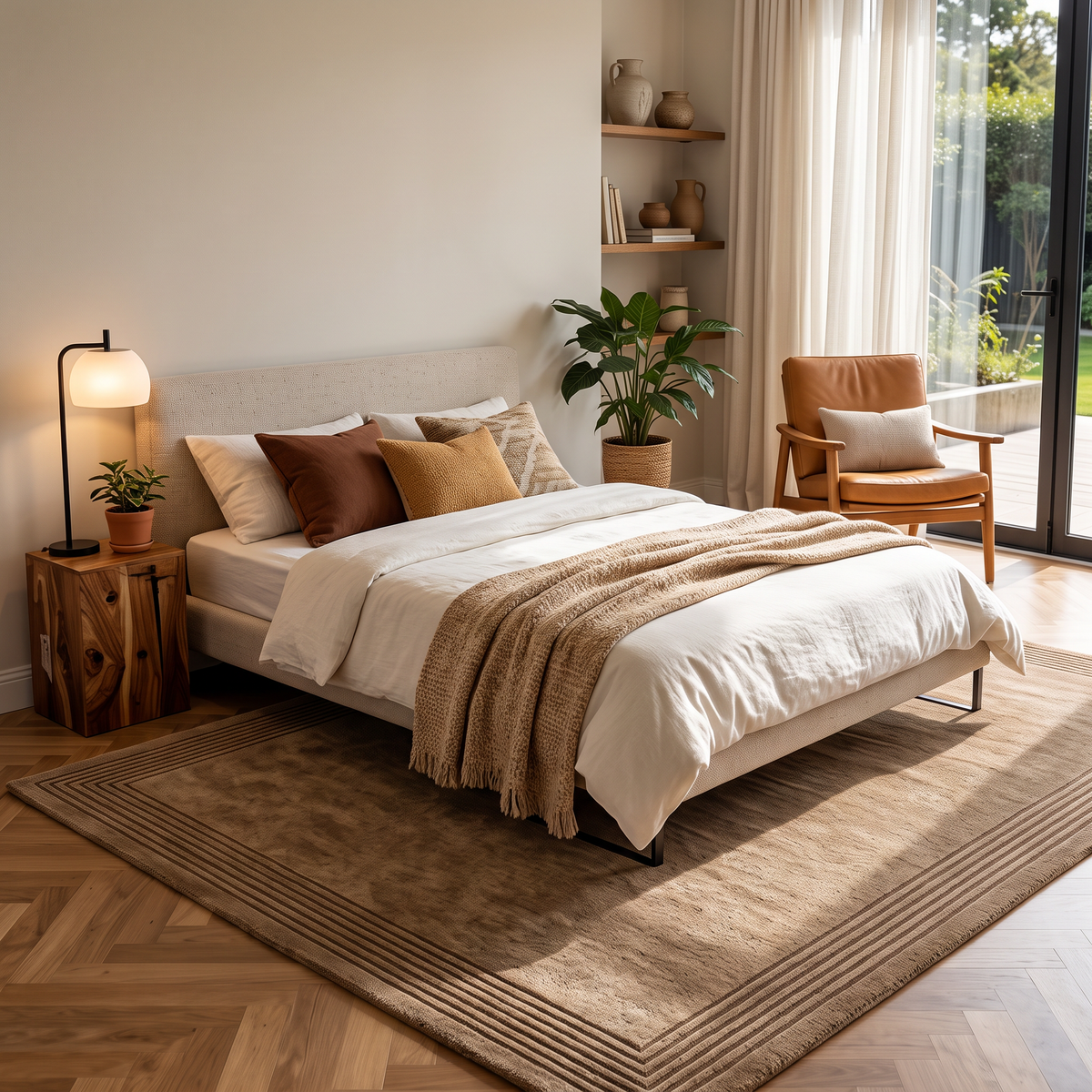 Taupe Border Minamilist Wool Hand-Tufted Area Rug – Ripped Frame | Haus of Weaves