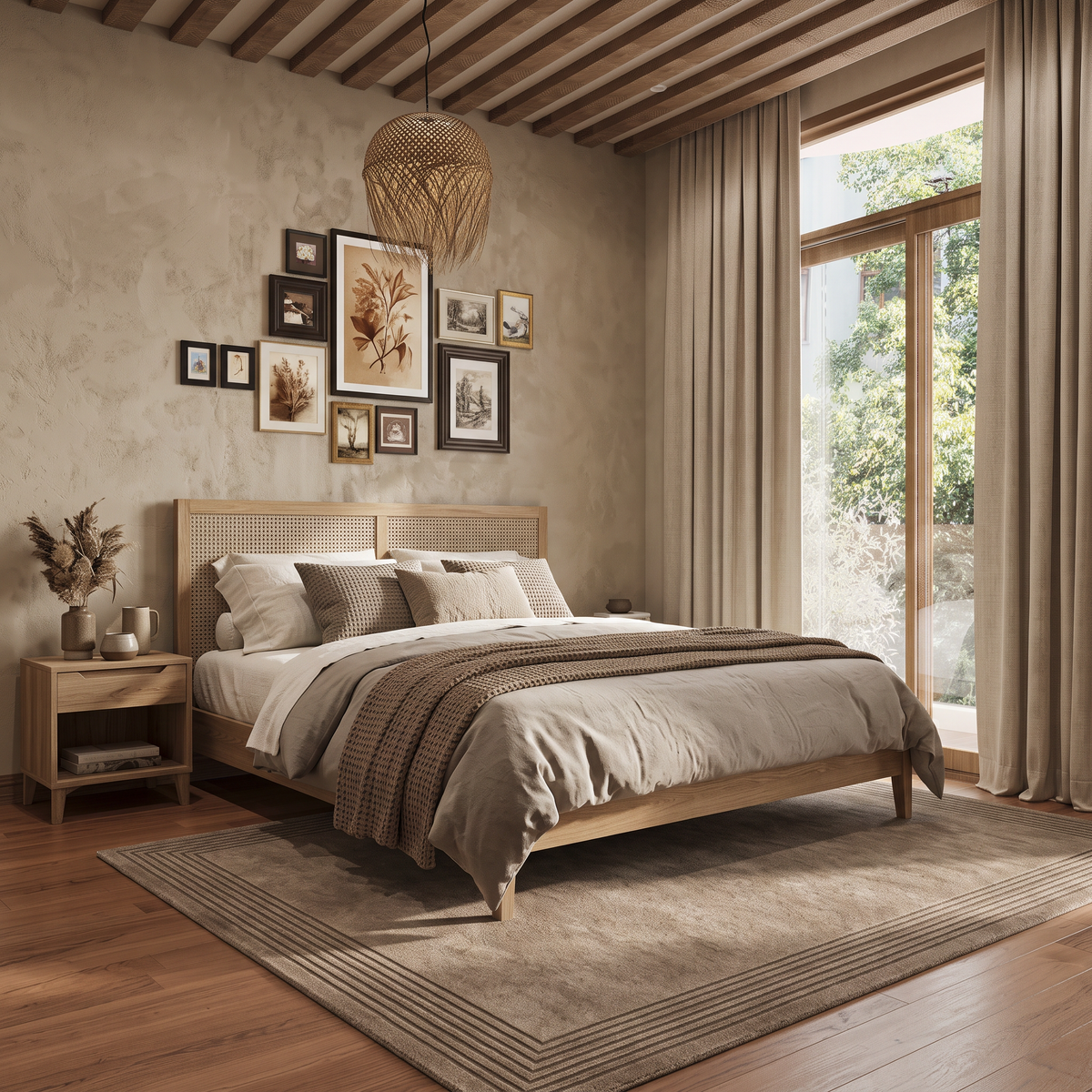 Taupe Border Minamilist Wool Hand-Tufted Area Rug – Ripped Frame | Haus of Weaves
