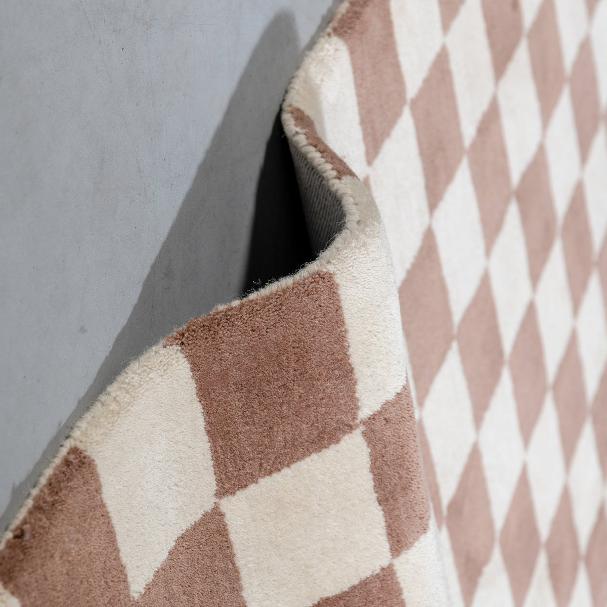 Dune Check – Taupe & Cream Checkerboard Area Rug | Haus of Weaves