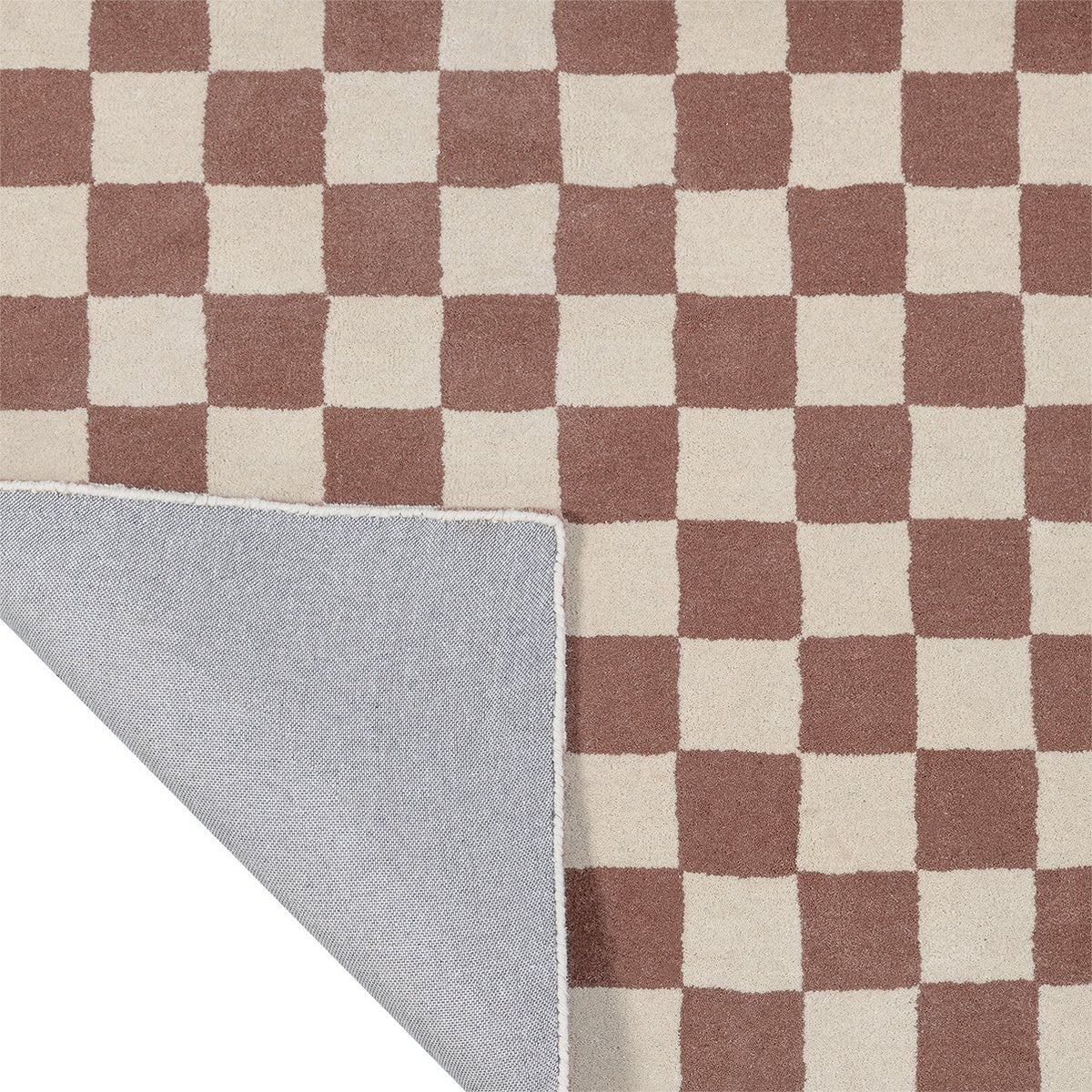 Dune Check – Taupe & Cream Checkerboard Area Rug | Haus of Weaves