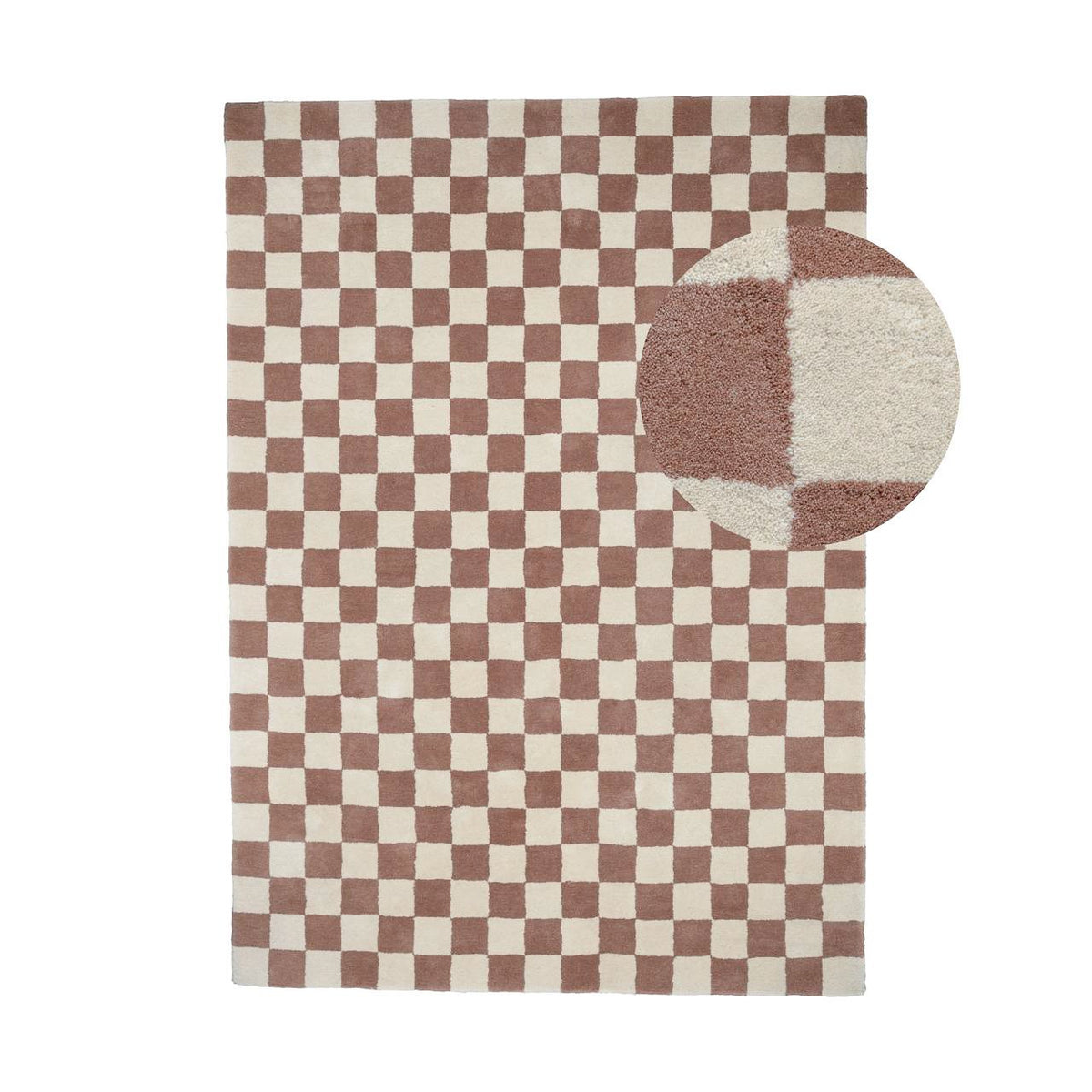 Dune Check – Taupe & Cream Checkerboard Area Rug | Haus of Weaves