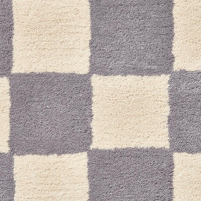 Lavender Check – Lavender & Ivory Checkerboard Area Rug | Haus of Weaves