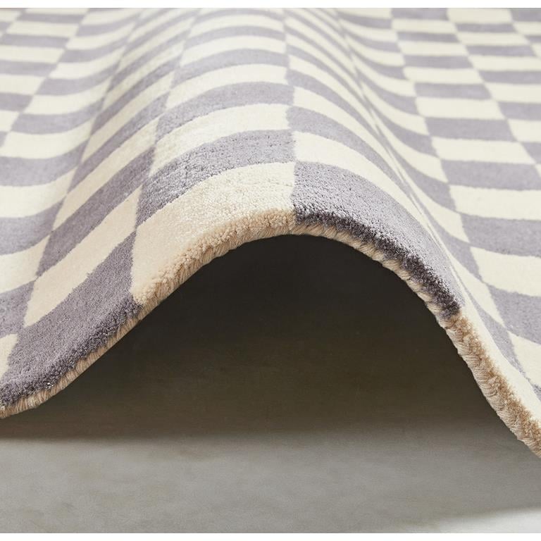 Lavender Check – Lavender & Ivory Checkerboard Area Rug | Haus of Weaves