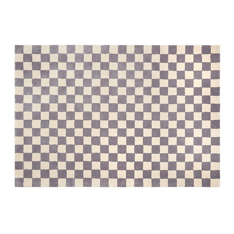 Lavender Check – Lavender & Ivory Checkerboard Area Rug | Haus of Weaves