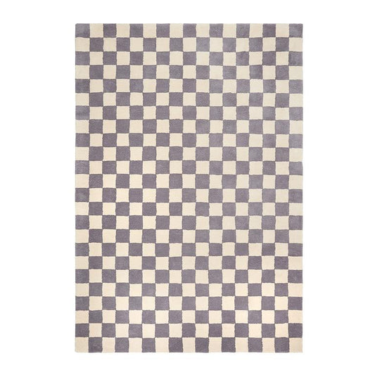 Lavender Check – Lavender & Ivory Checkerboard Area Rug | Haus of Weaves