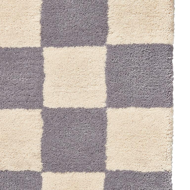 Lavender Check – Lavender & Ivory Checkerboard Area Rug | Haus of Weaves