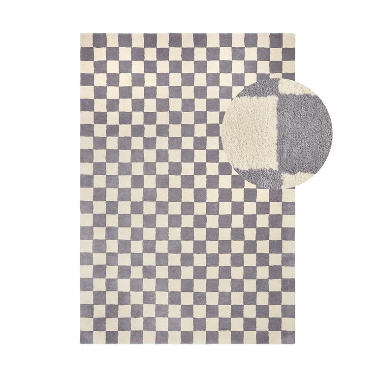 Lavender Check – Lavender & Ivory Checkerboard Area Rug | Haus of Weaves