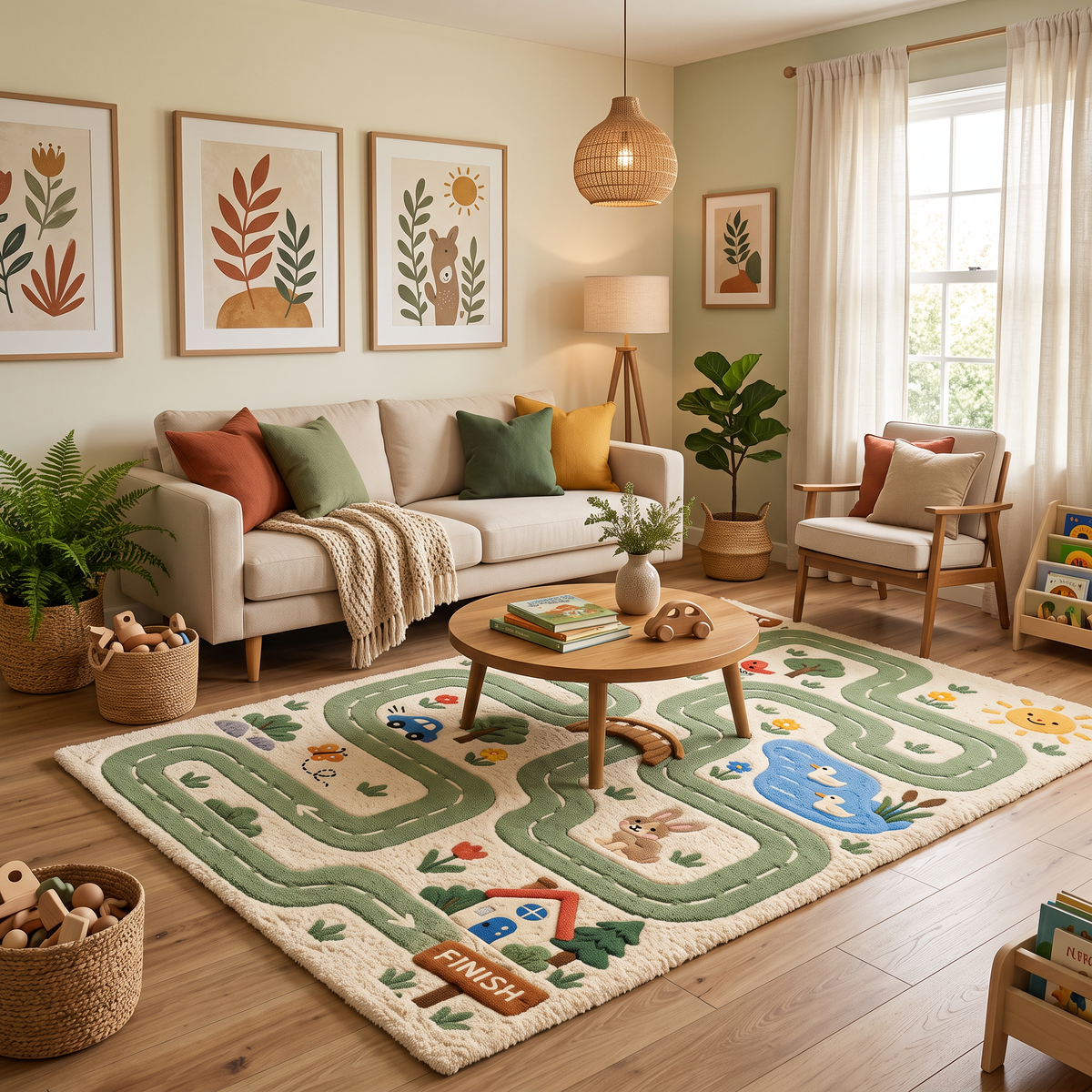 Green Kids Hand-Tufted Wool Area Rug – Woodland Adventure | Haus of Weaves