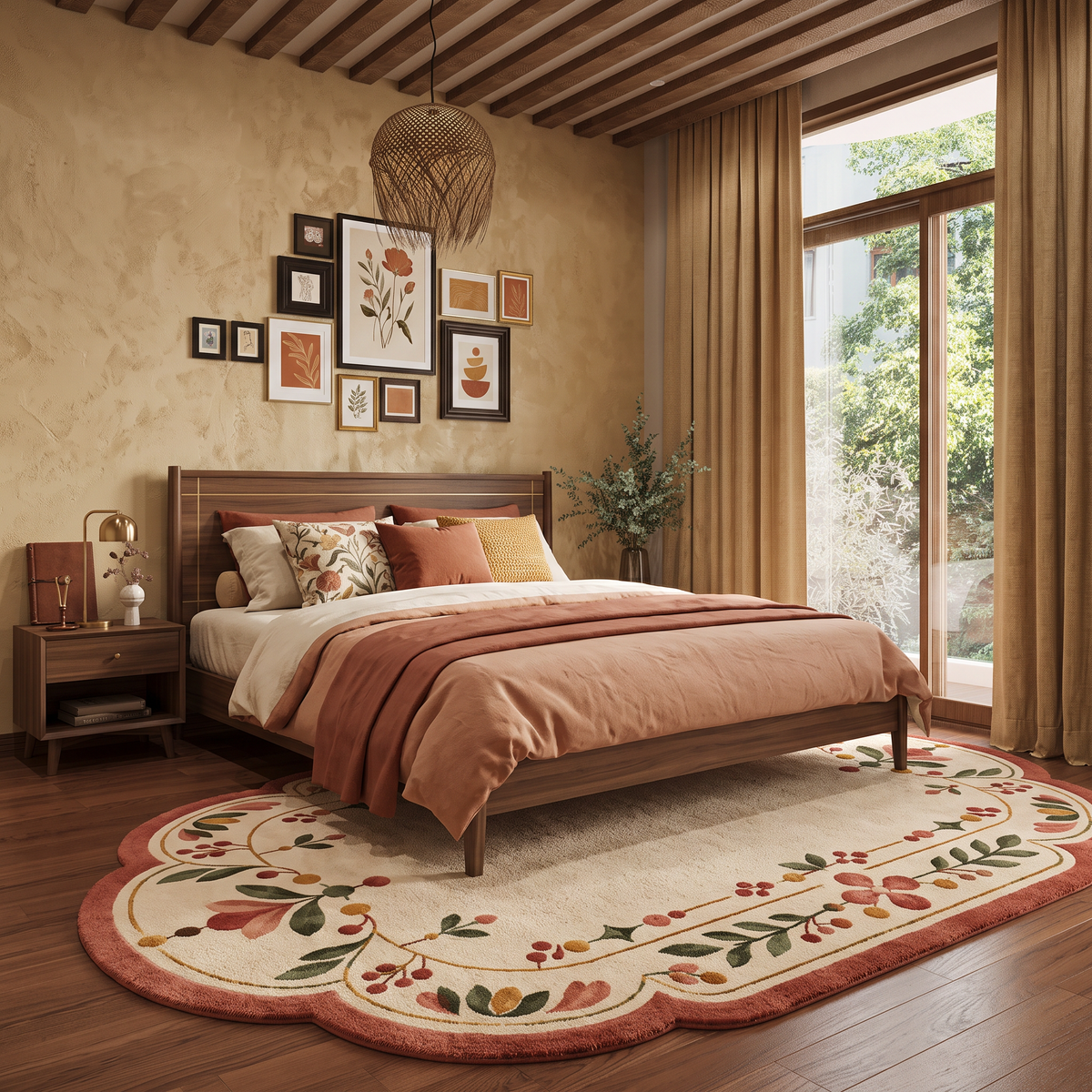Meadow Arch – Vintage-Inspired Floral Scalloped Area Rug | Haus of Weaves