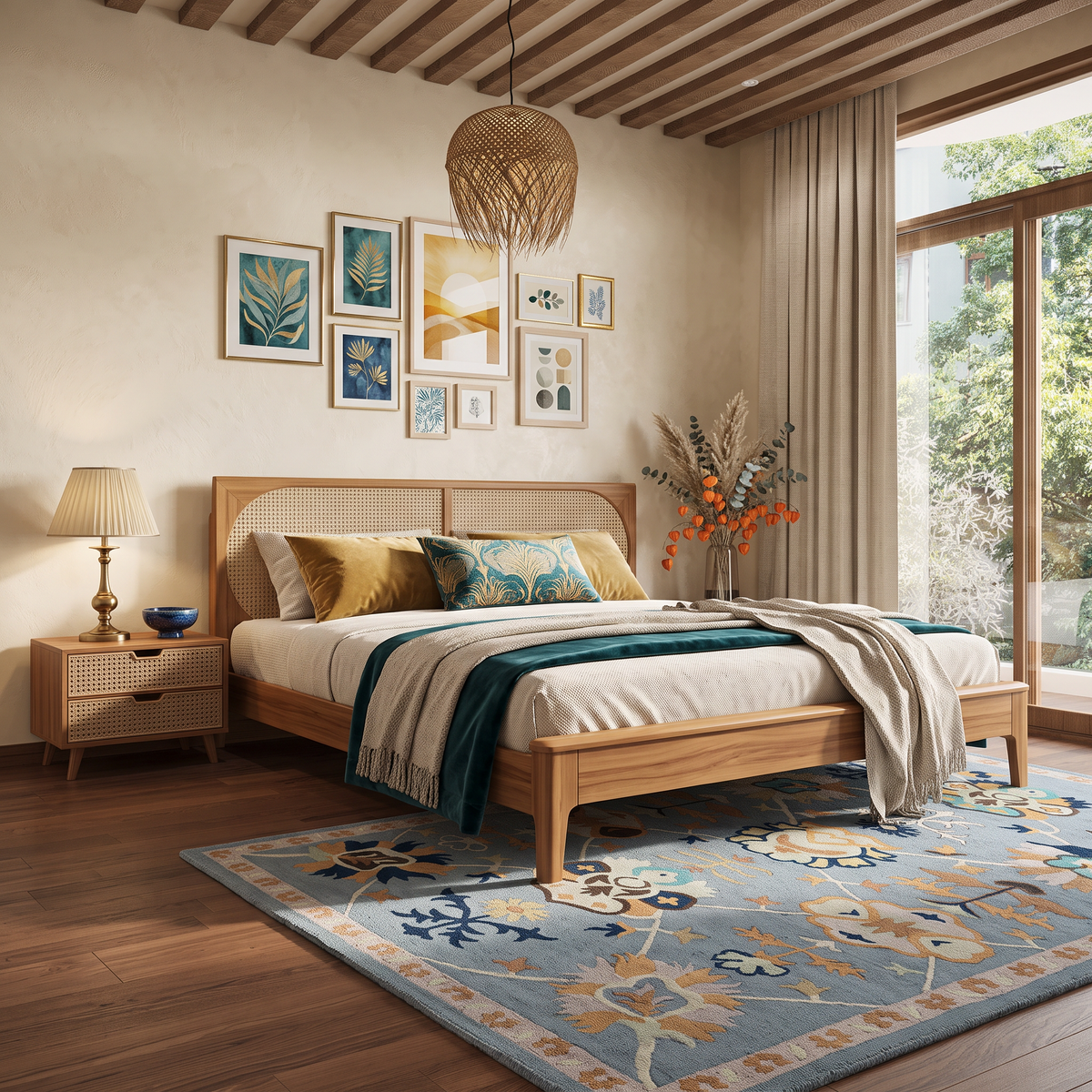 Azure Heritage – Blue & Multicolor Vintage Floral Area Rug | Haus of Weaves