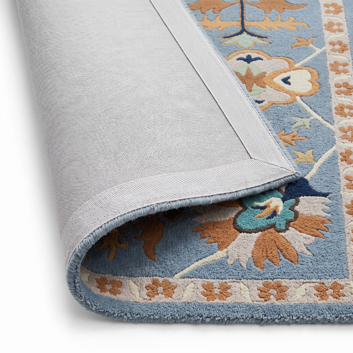 Azure Heritage – Blue & Multicolor Vintage Floral Area Rug | Haus of Weaves