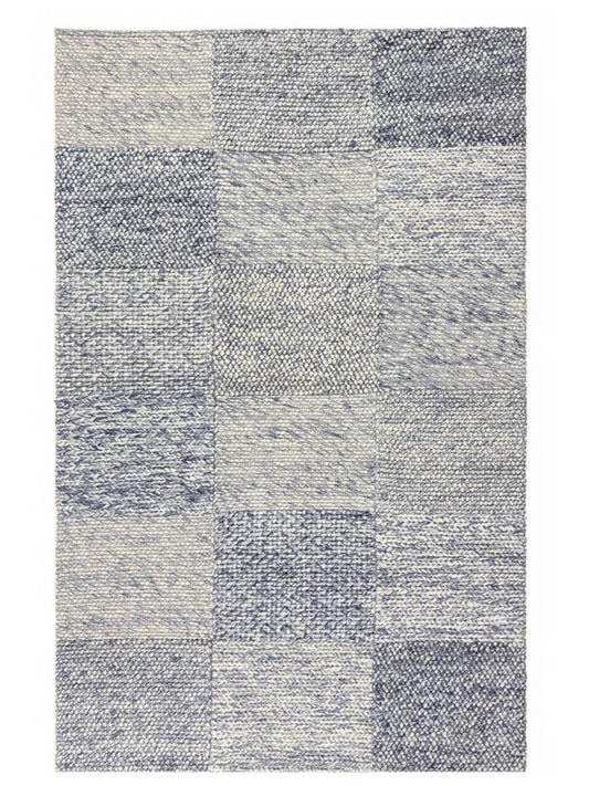 Indigo Patch – Handmade Braided Area Rug in Blue | Wool | Perfect for Bedroom, Living room and Hallway | Haus of Weaves