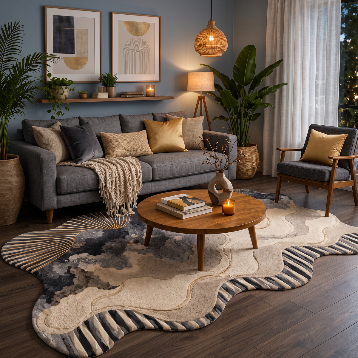 Marble Current – Luxury Abstract Marble Area Rug | Haus of Weaves