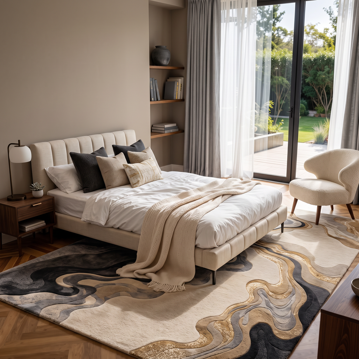Marble Flow – Grey, Ivory & Gold Abstract Area Rug | Haus of Weaves (Copy)