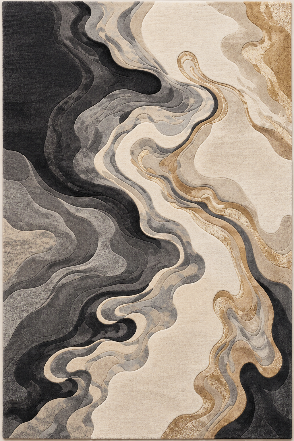 Marble Flow – Grey, Ivory & Gold Abstract Area Rug | Haus of Weaves (Copy)