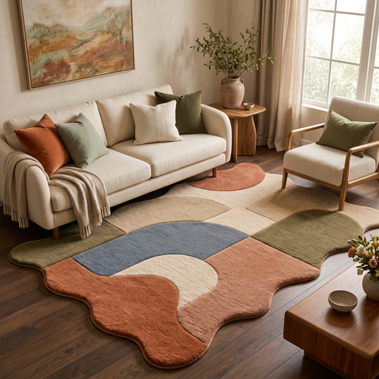 Multicolor Abstract Hand-Tufted Wool Area Rug – Forma | Haus of Weaves