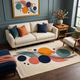 Orbit Lines – Multicolor Geometric Abstract Area Rug | Haus of Weaves
