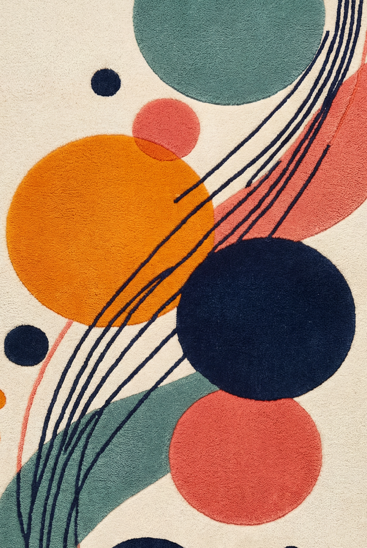 Orbit Lines – Multicolor Geometric Abstract Area Rug | Haus of Weaves