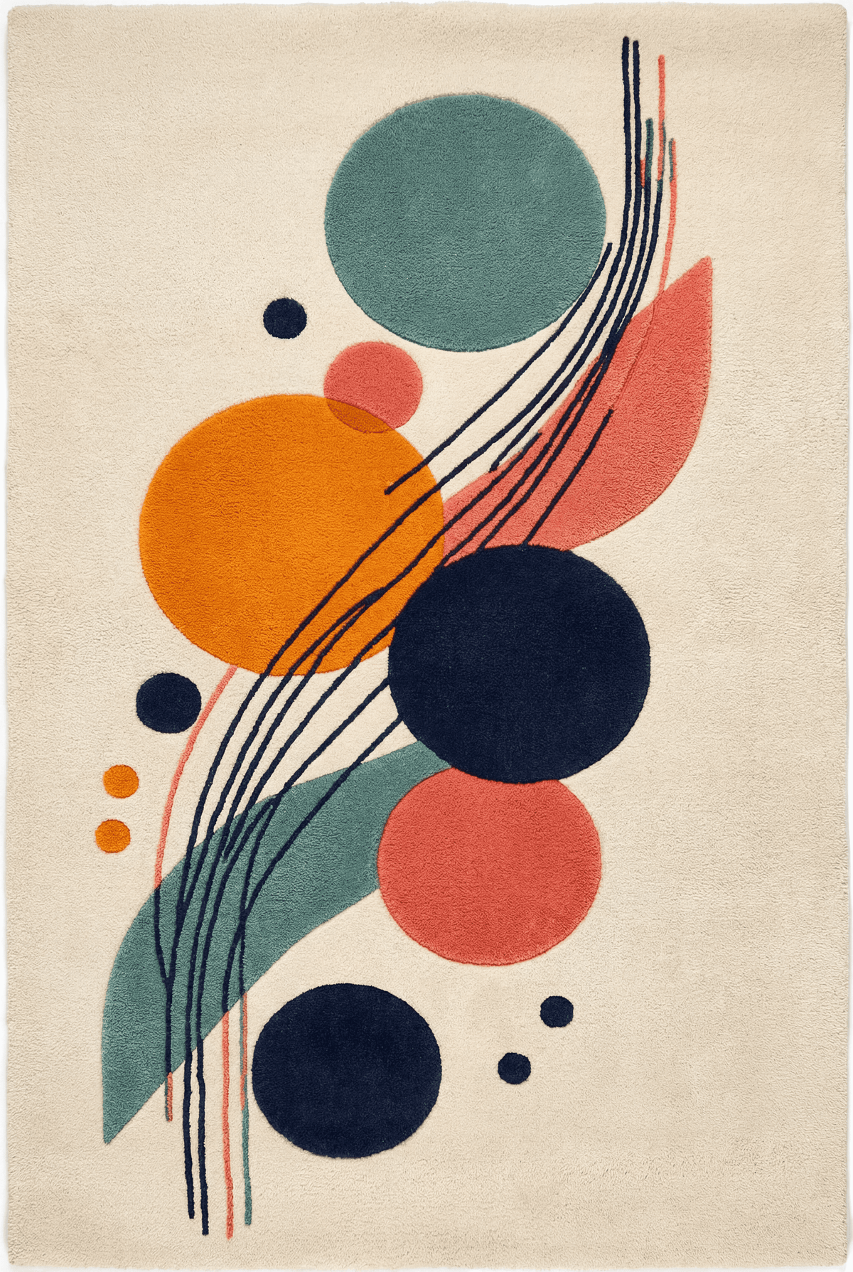 Orbit Lines – Multicolor Geometric Abstract Area Rug | Haus of Weaves
