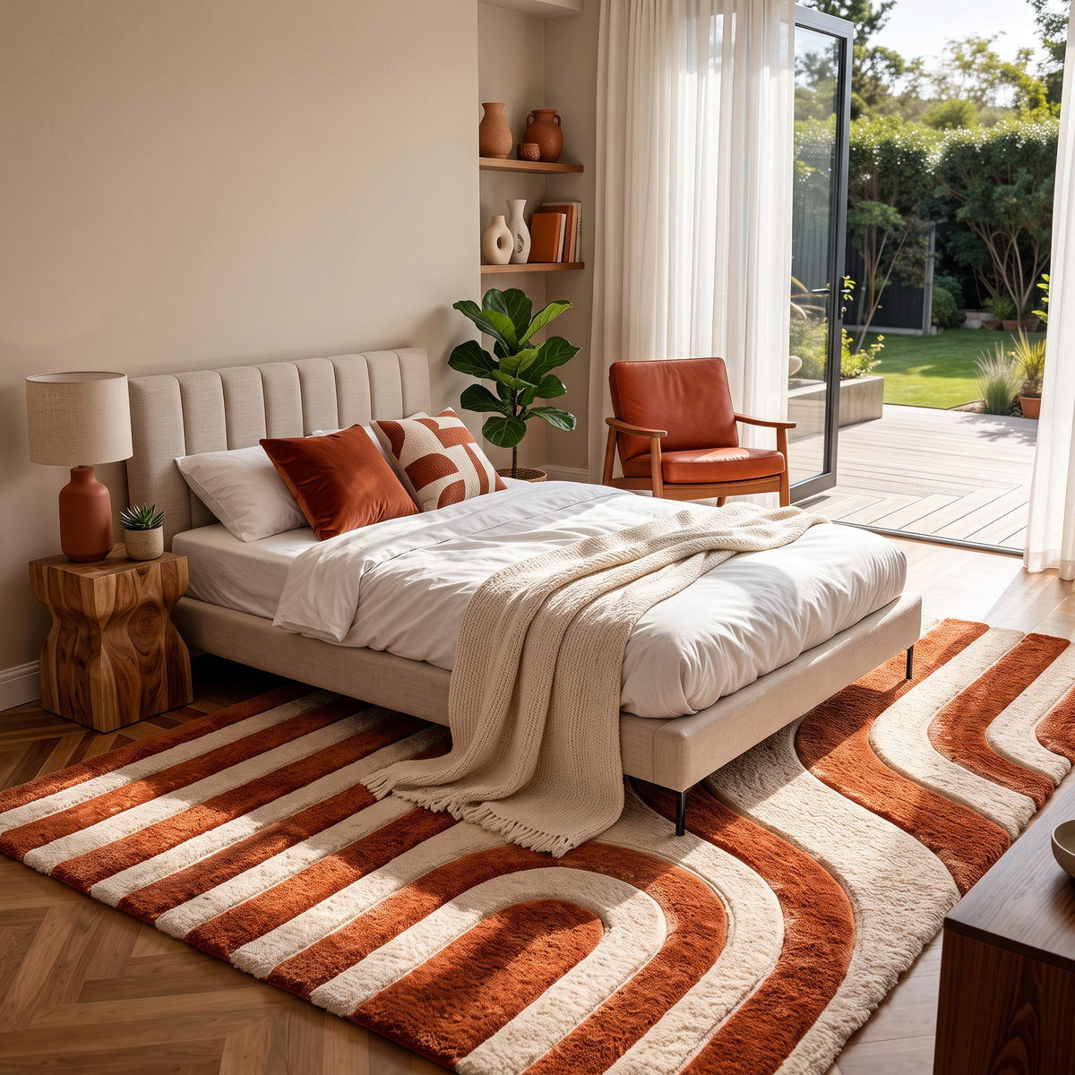 Terracotta Arch – Modern Arched Geometric Area Rug | Haus of Weaves