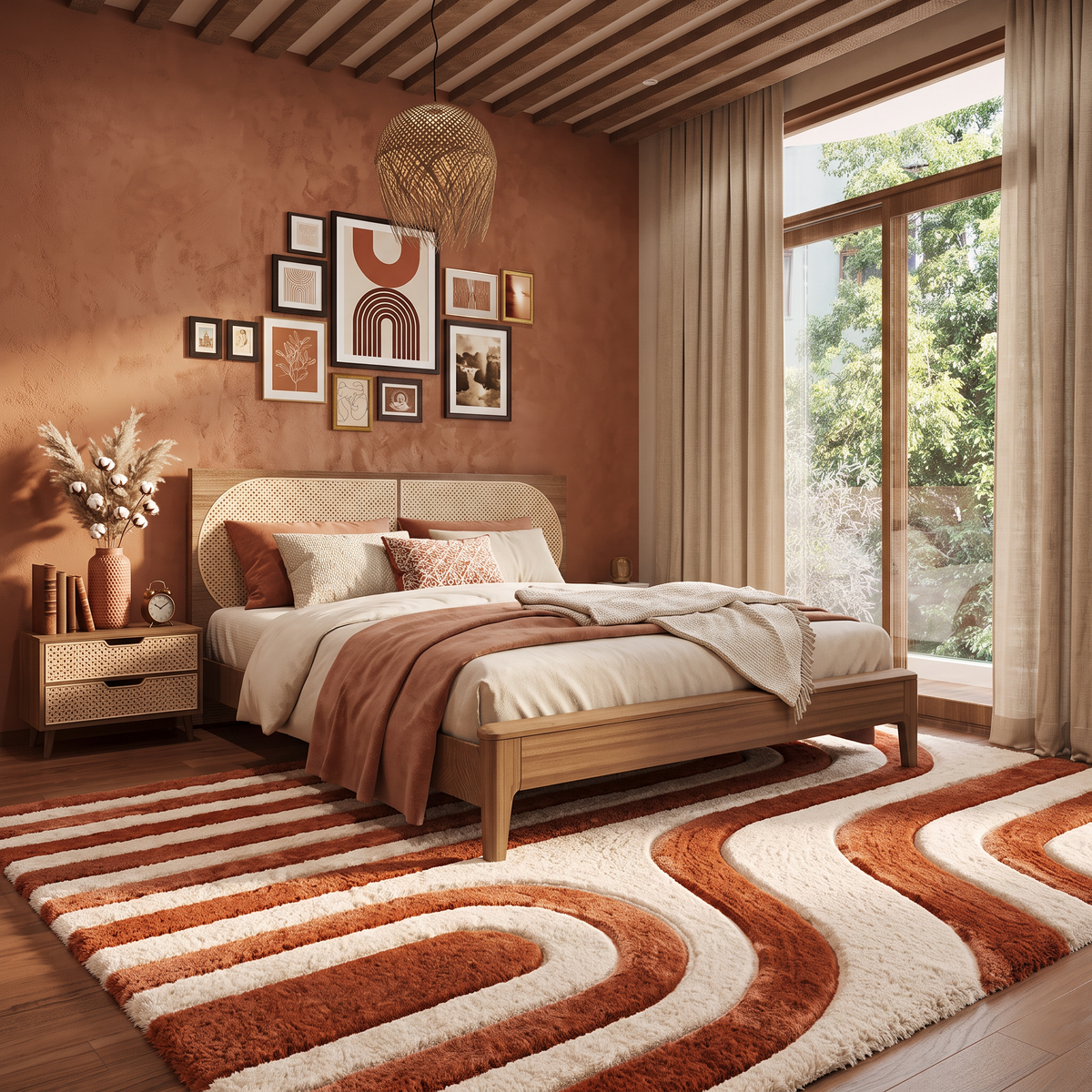 Terracotta Arch – Modern Arched Geometric Area Rug | Haus of Weaves