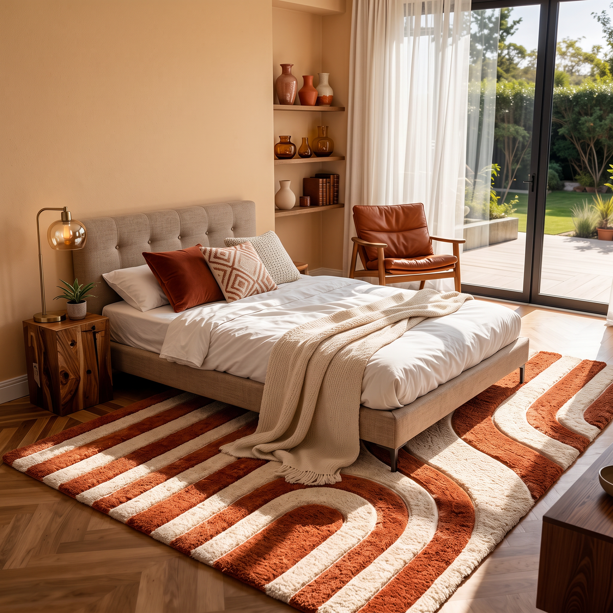 Terracotta Arch – Modern Arched Geometric Area Rug | Haus of Weaves
