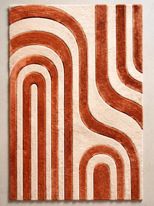 Terracotta Arch – Modern Arched Geometric Area Rug | Haus of Weaves