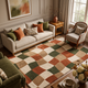 Woven Check – Rust, Olive & Cream Organic Checkered Area Rug | Haus of Weaves