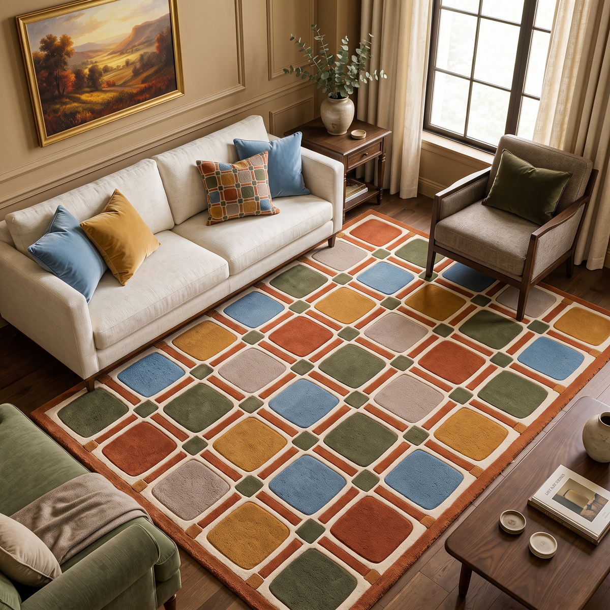 Modular Muse – Multicolor Modern Geometric Area Rug | Haus of Weaves