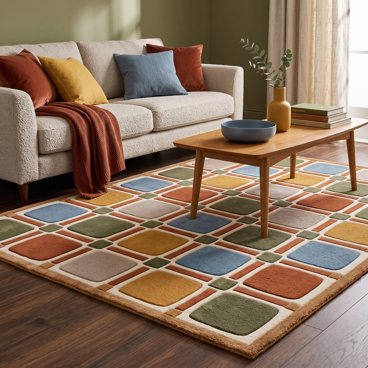 Modular Muse – Multicolor Modern Geometric Area Rug | Haus of Weaves