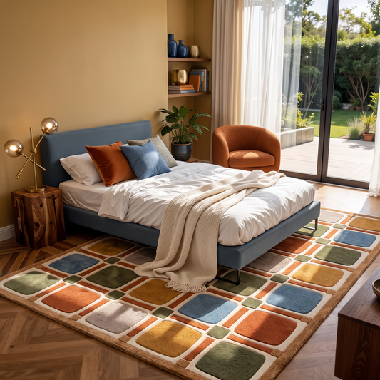 Modular Muse – Multicolor Modern Geometric Area Rug | Haus of Weaves