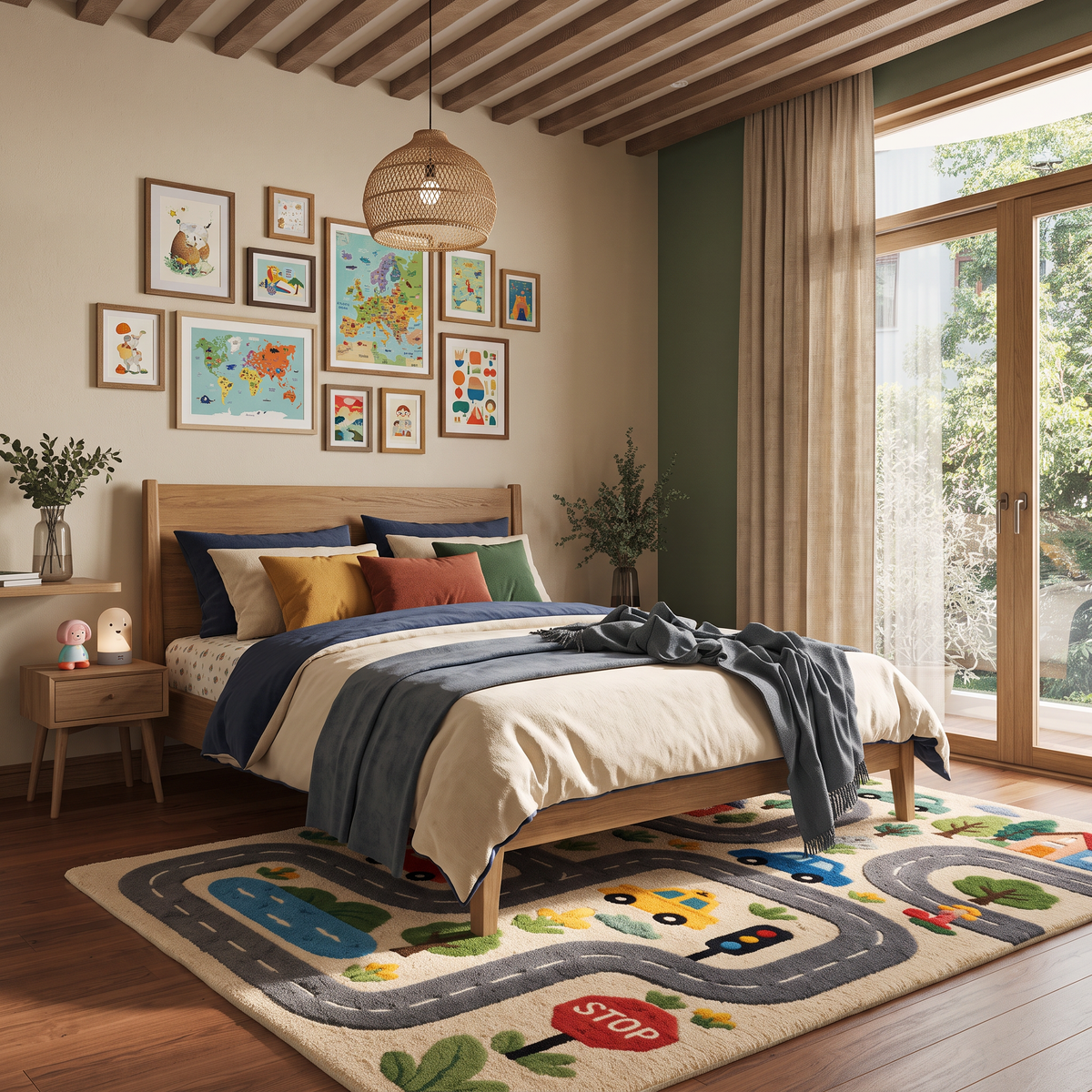 Multicolor Kids Wool Hand-Tufted Rug – Little Roadways | Haus of Weaves