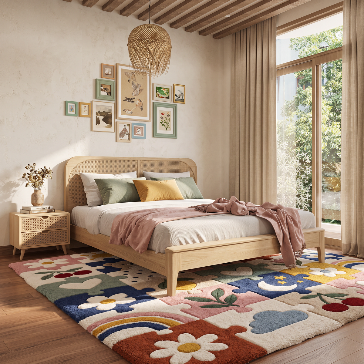 Multicolor Kids Hand-Tufted Wool Rug – Puzzle Garden | Haus of Weaves