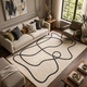 Contour Loop – Cream & Charcoal Abstract Line Area Rug | Haus of Weaves