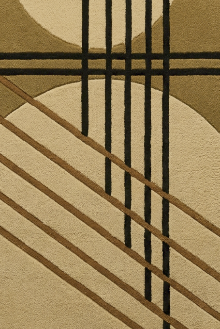 Intersect – Olive & Beige Linear Abstract Area Rug | Haus of Weaves